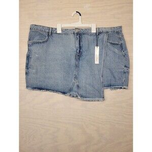 HIGHWAY JEANS Women's Plus Size 24 Faux Wrap Shorts Asymmetrical Skirt Front New